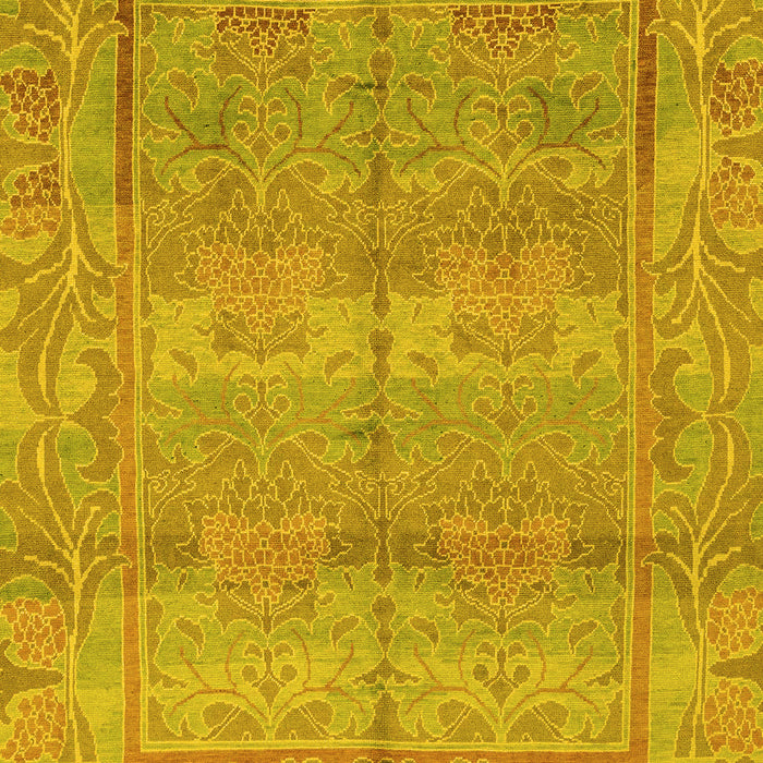 Machine Washable Oriental Yellow Traditional Rug, wshabs1674yw