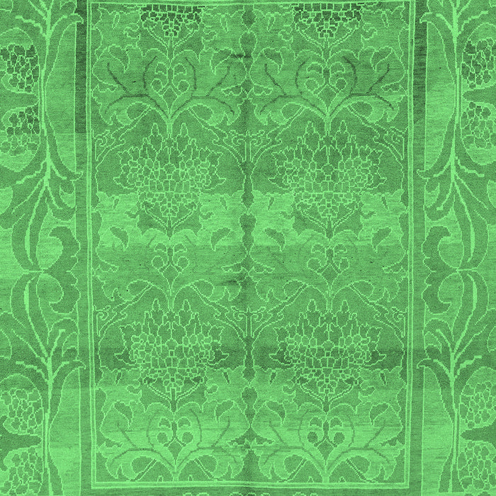 Machine Washable Oriental Emerald Green Traditional Area Rugs, wshabs1674emgrn
