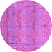 Round Oriental Purple Traditional Rug, abs1674pur