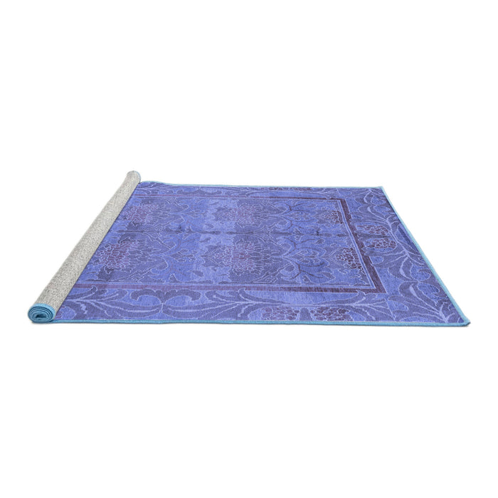 Sideview of Machine Washable Oriental Blue Traditional Rug, wshabs1674blu