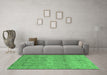 Machine Washable Oriental Emerald Green Traditional Area Rugs in a Living Room,, wshabs1674emgrn