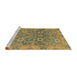 Sideview of Machine Washable Abstract Gold Rug, wshabs1675