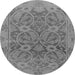 Round Abstract Gray Modern Rug, abs1675gry