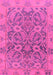 Machine Washable Abstract Pink Modern Rug, wshabs1675pnk