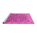 Sideview of Machine Washable Abstract Pink Modern Rug, wshabs1675pnk