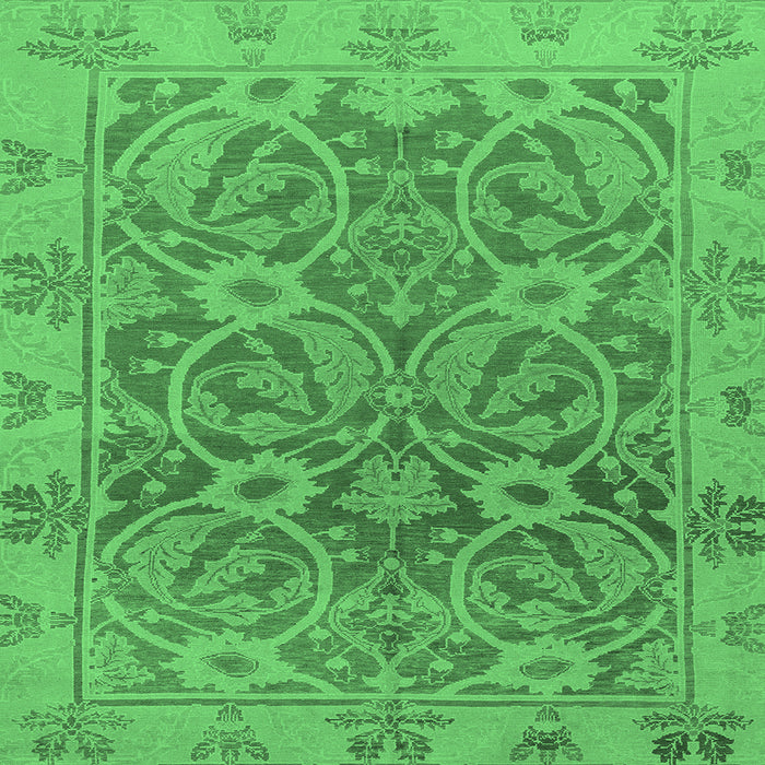 Square Abstract Emerald Green Modern Rug, abs1675emgrn