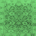 Square Abstract Emerald Green Modern Rug, abs1675emgrn