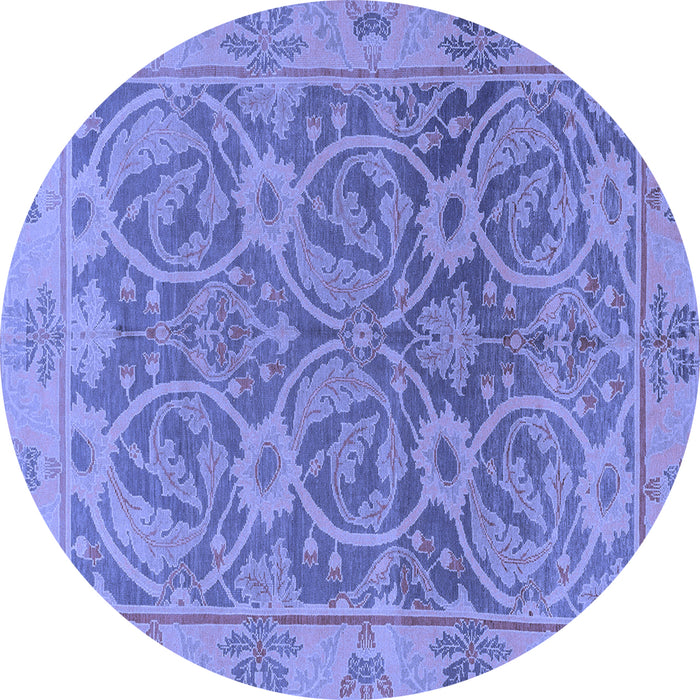 Round Machine Washable Abstract Blue Modern Rug, wshabs1675blu