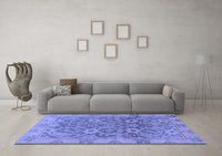 Machine Washable Abstract Blue Modern Rug, wshabs1675blu