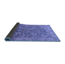 Sideview of Abstract Blue Modern Rug, abs1675blu
