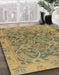 Abstract Gold Modern Rug in Family Room, abs1675