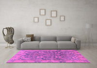 Machine Washable Abstract Purple Modern Rug, wshabs1675pur