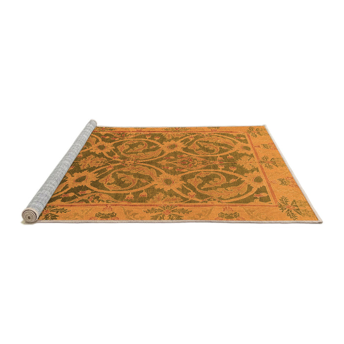 Sideview of Machine Washable Abstract Orange Modern Area Rugs, wshabs1675org