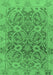 Machine Washable Abstract Emerald Green Modern Area Rugs, wshabs1675emgrn