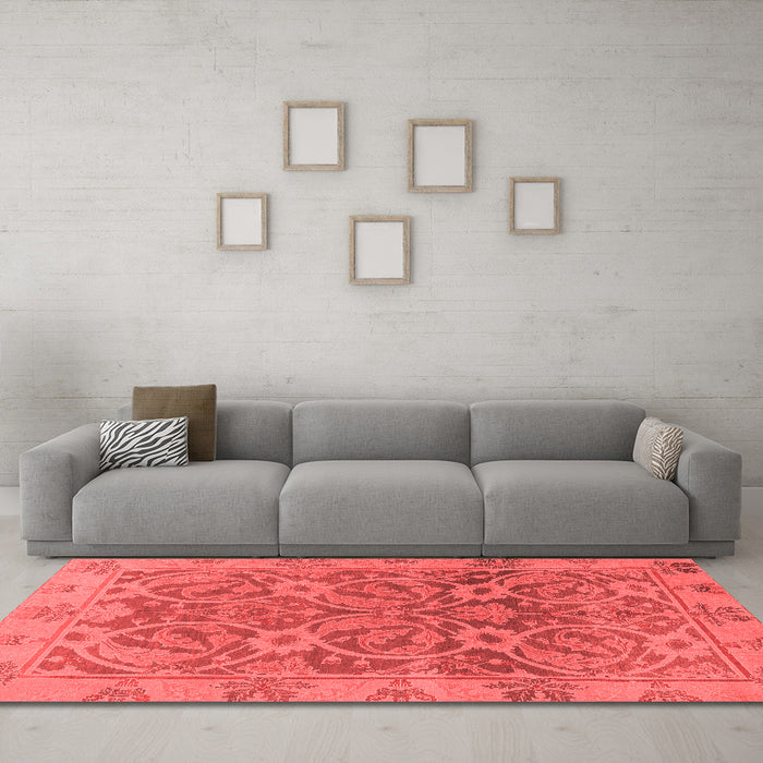 Modern Red Washable Rugs