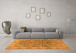 Machine Washable Abstract Orange Modern Area Rugs in a Living Room, wshabs1675org