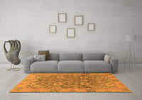 Machine Washable Abstract Orange Modern Rug, wshabs1675org