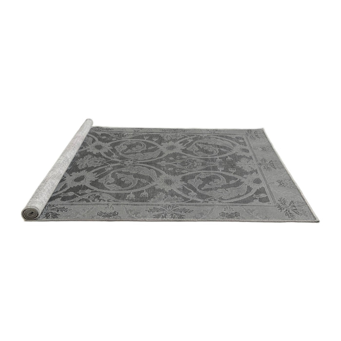 Sideview of Machine Washable Abstract Gray Modern Rug, wshabs1675gry