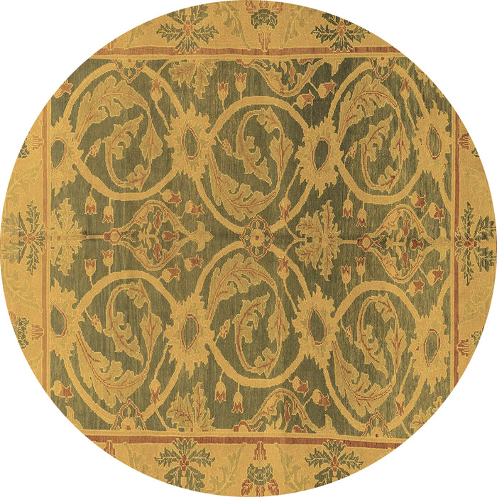 Round Abstract Brown Modern Rug, abs1675brn