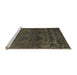 Sideview of Machine Washable Abstract Dark Moccasin Green Rug, wshabs1676