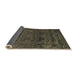 Sideview of Abstract Dark Green Persian Rug, abs1676