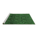 Sideview of Machine Washable Persian Emerald Green Bohemian Area Rugs, wshabs1676emgrn