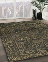 Abstract Dark Green Persian Rug, abs1676