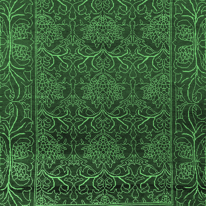 Machine Washable Persian Emerald Green Bohemian Area Rugs, wshabs1676emgrn
