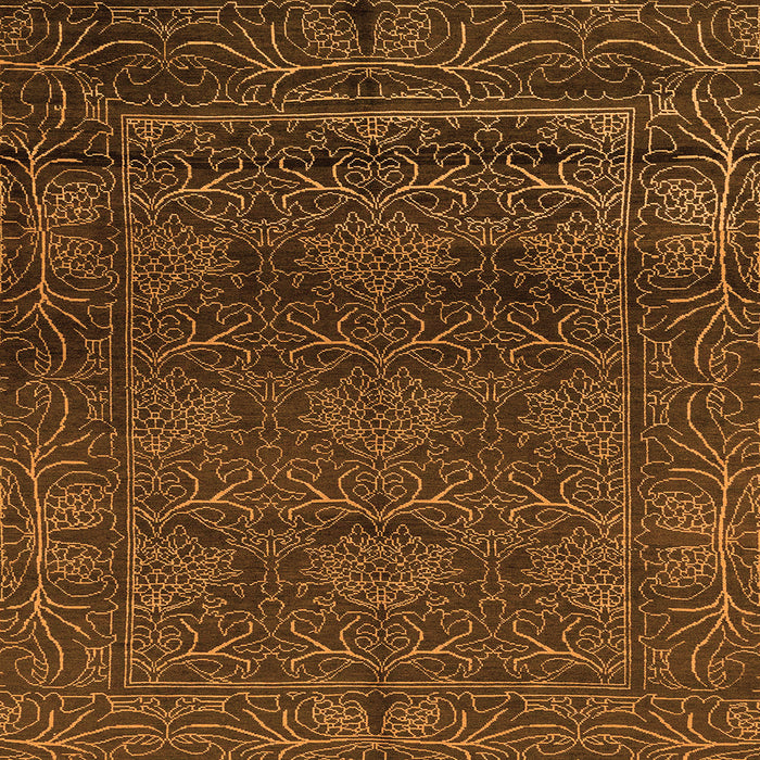 Square Machine Washable Persian Orange Bohemian Area Rugs, wshabs1676org