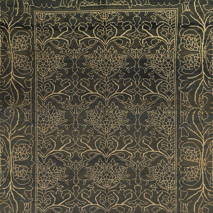 Machine Washable Abstract Dark Moccasin Green Rug, wshabs1676