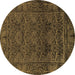 Round Persian Brown Bohemian Rug, abs1676brn