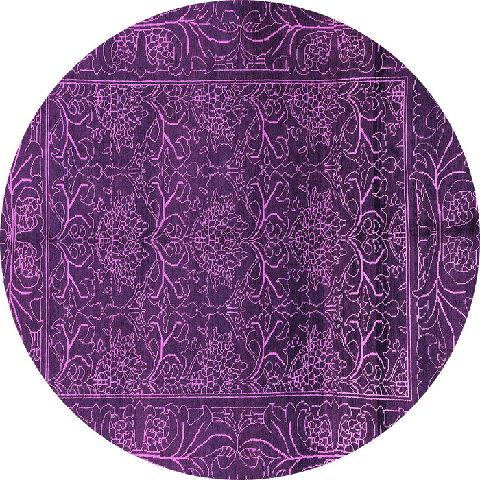 Round Persian Purple Bohemian Rug, abs1676pur