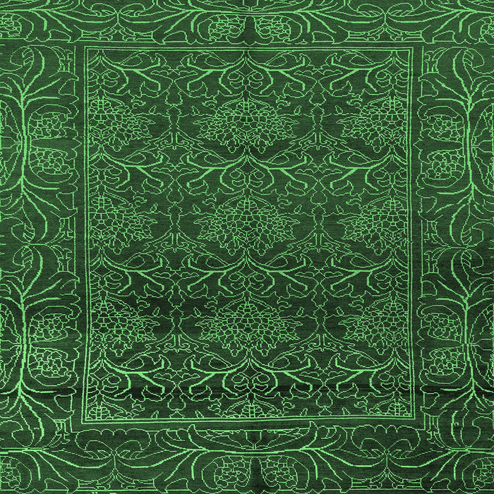 Square Persian Emerald Green Bohemian Rug, abs1676emgrn