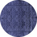 Round Persian Blue Bohemian Rug, abs1676blu