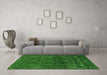 Machine Washable Persian Green Bohemian Area Rugs in a Living Room,, wshabs1676grn