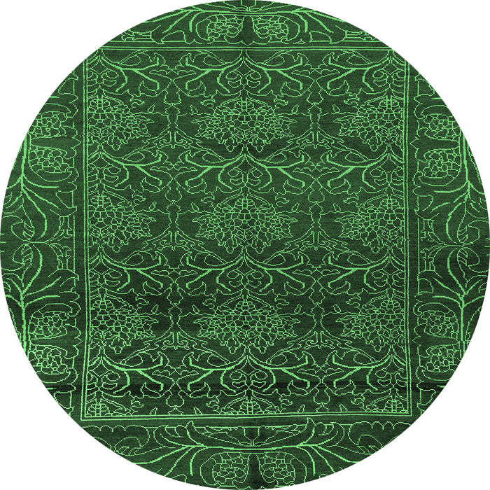 Round Persian Emerald Green Bohemian Rug, abs1676emgrn