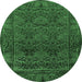 Round Persian Emerald Green Bohemian Rug, abs1676emgrn