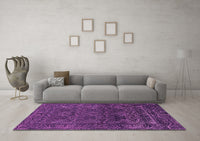 Machine Washable Persian Purple Bohemian Rug, wshabs1676pur