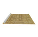 Sideview of Machine Washable Abstract Yellow Rug, wshabs1677