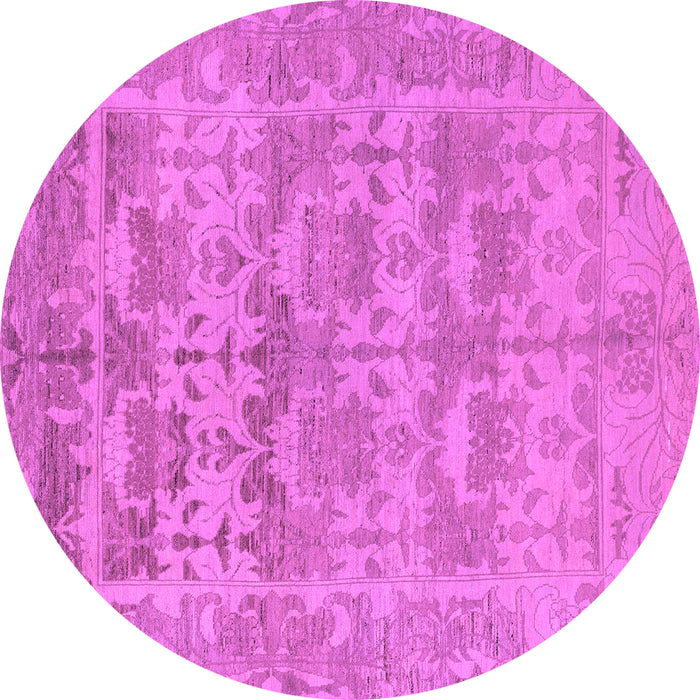 Round Machine Washable Oriental Purple Traditional Area Rugs, wshabs1677pur