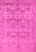 Machine Washable Oriental Pink Traditional Rug, wshabs1677pnk