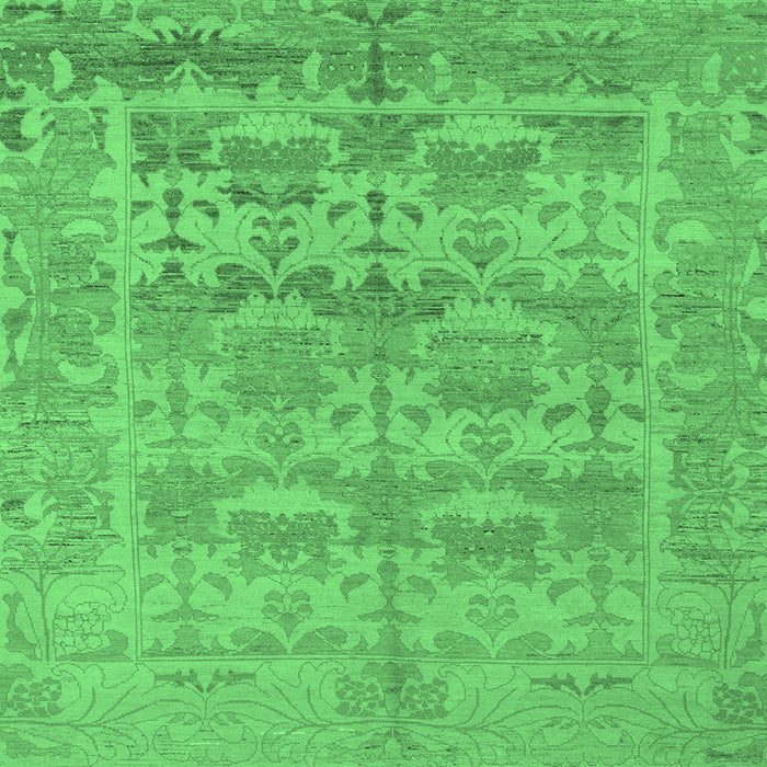 Square Oriental Emerald Green Traditional Rug, abs1677emgrn