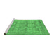 Sideview of Machine Washable Oriental Emerald Green Traditional Area Rugs, wshabs1677emgrn