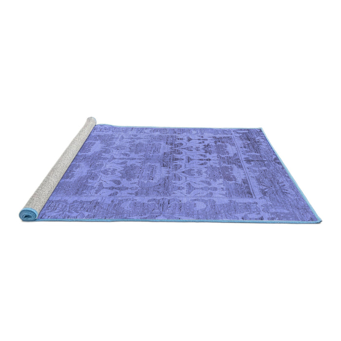 Sideview of Machine Washable Oriental Blue Traditional Rug, wshabs1677blu