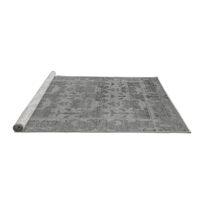 Sideview of Machine Washable Oriental Gray Traditional Rug, wshabs1677gry