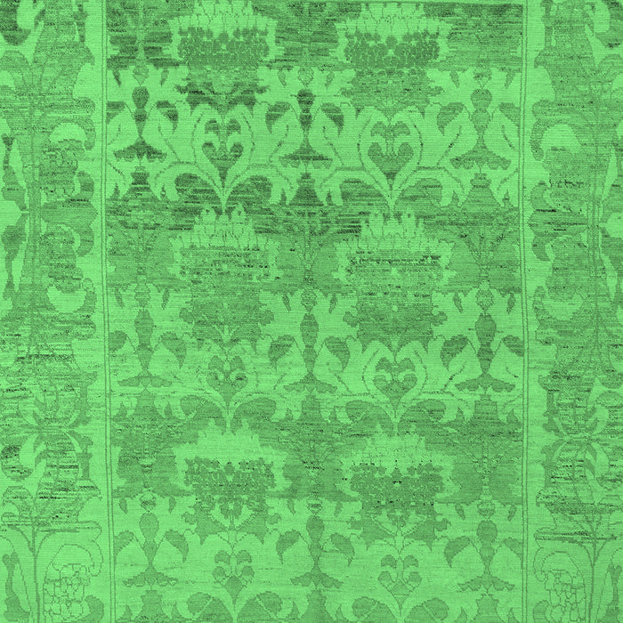 Machine Washable Oriental Emerald Green Traditional Area Rugs, wshabs1677emgrn