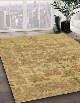 Machine Washable Abstract Yellow Rug in a Family Room, wshabs1677