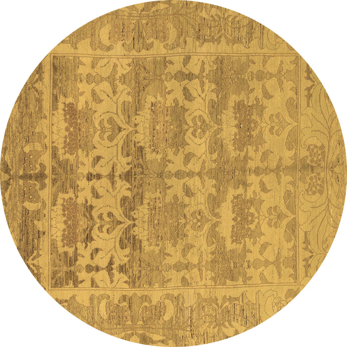 Round Oriental Brown Traditional Rug, abs1677brn