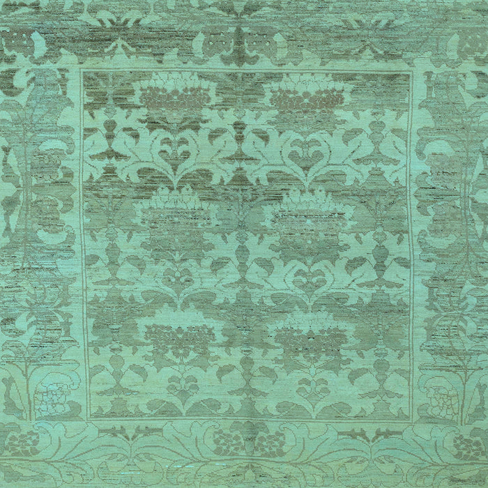 Square Machine Washable Oriental Light Blue Traditional Rug, wshabs1677lblu