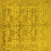 Square Oriental Yellow Traditional Rug, abs1677yw